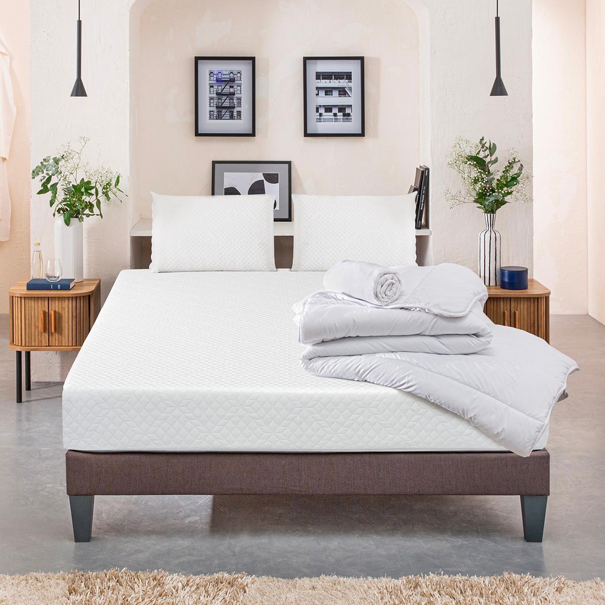 Voir la diapositive 2 : BELLECOUR Bellecour literie | pack prêt à dormir absolu | matelas mémoire de forme + sommier + accessoires