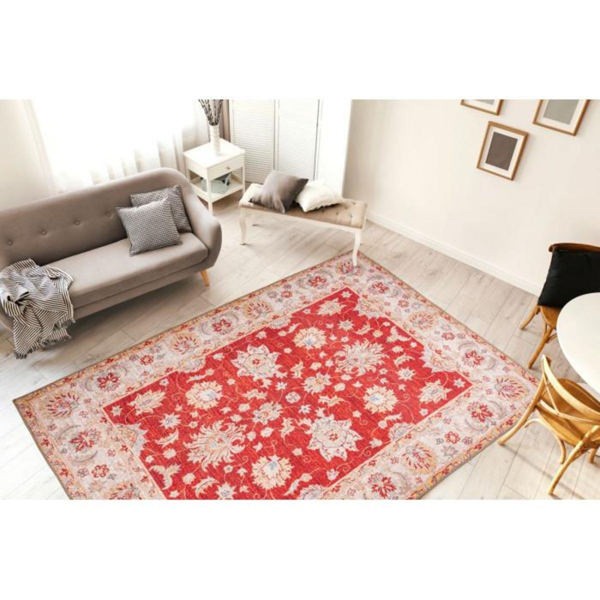 Paris Prix Tapis Tissé Imprimé Oriental  Faye  Rouge