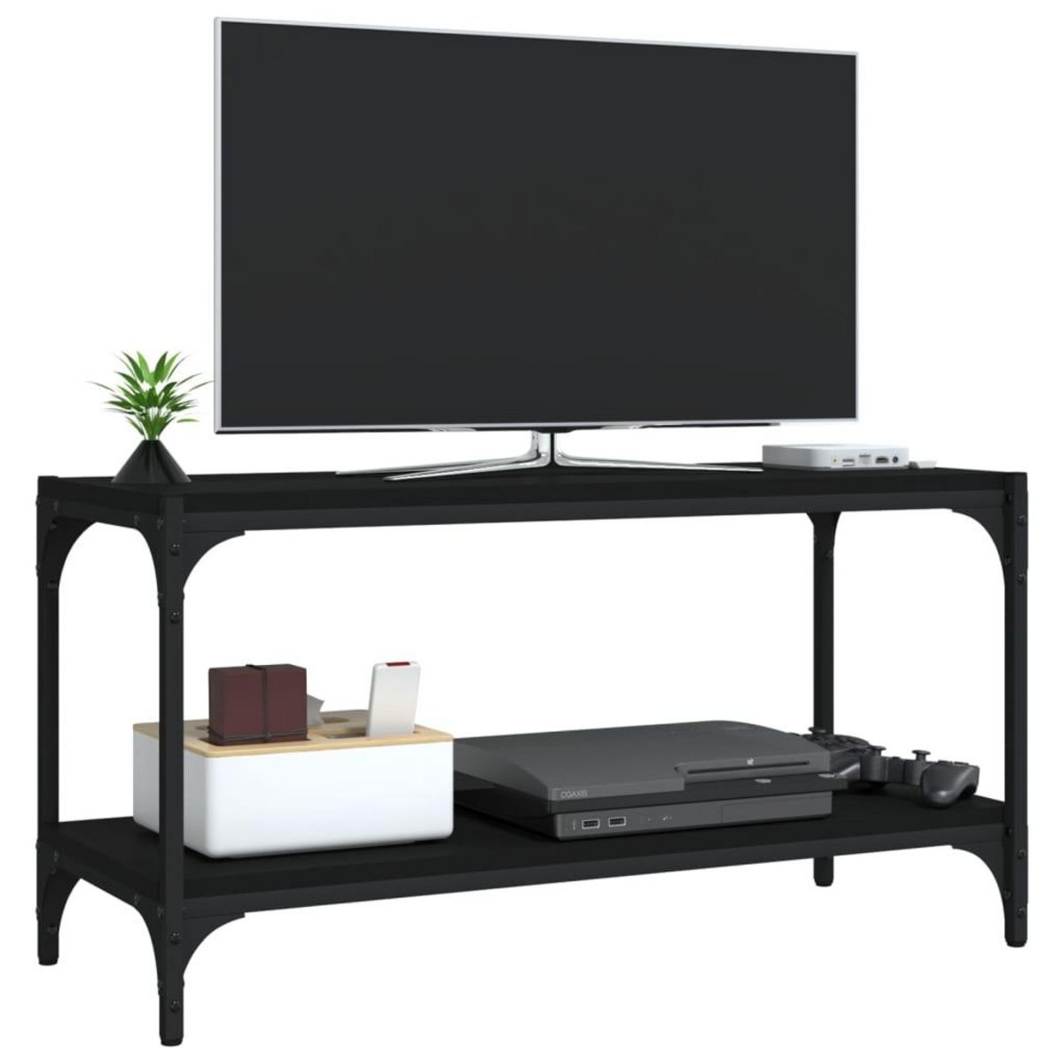 VIDAXL Meuble TV Noir 80x33x41 cm Bois d'ingenierie et acier