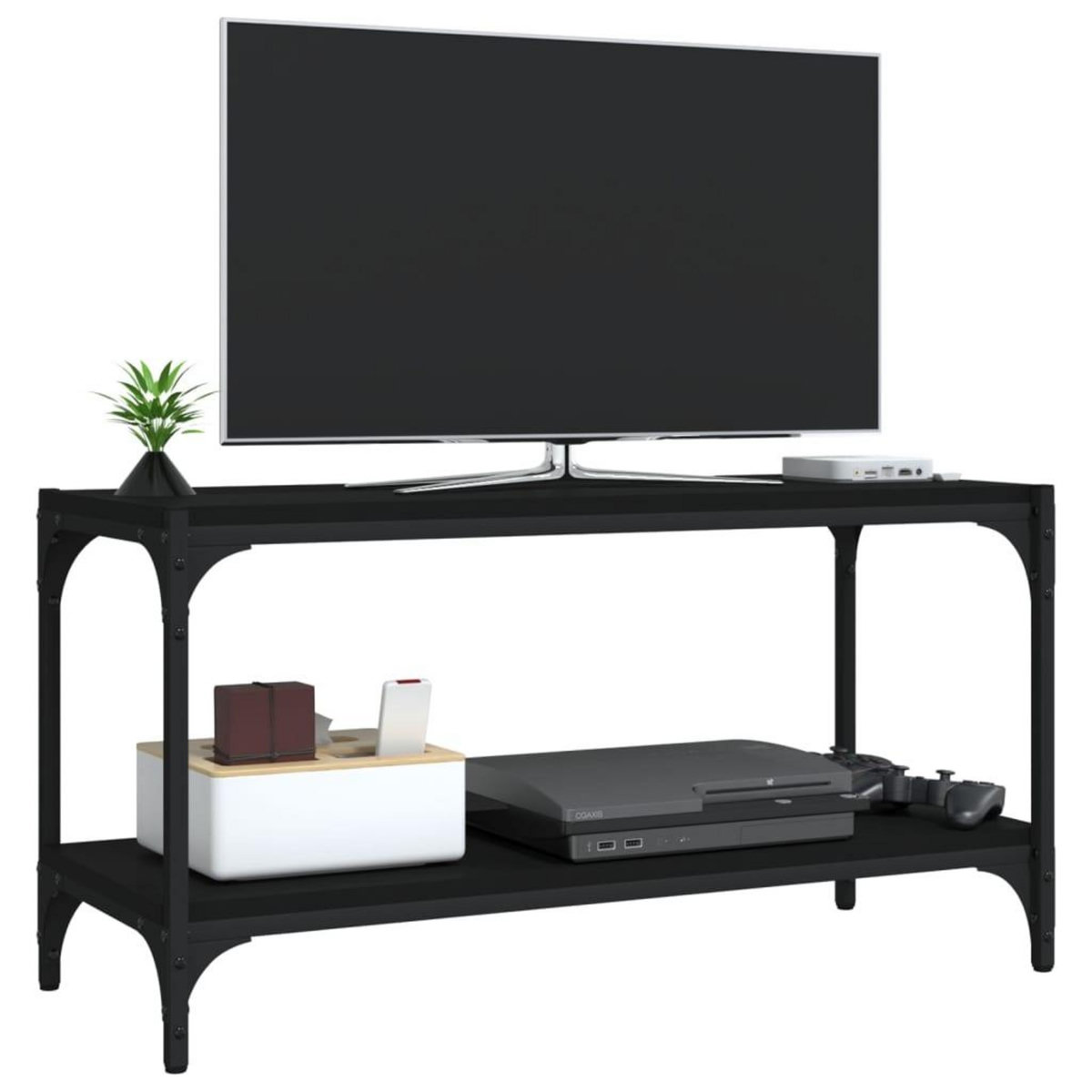 VIDAXL Meuble TV Noir 80x33x41 cm Bois d'ingenierie et acier