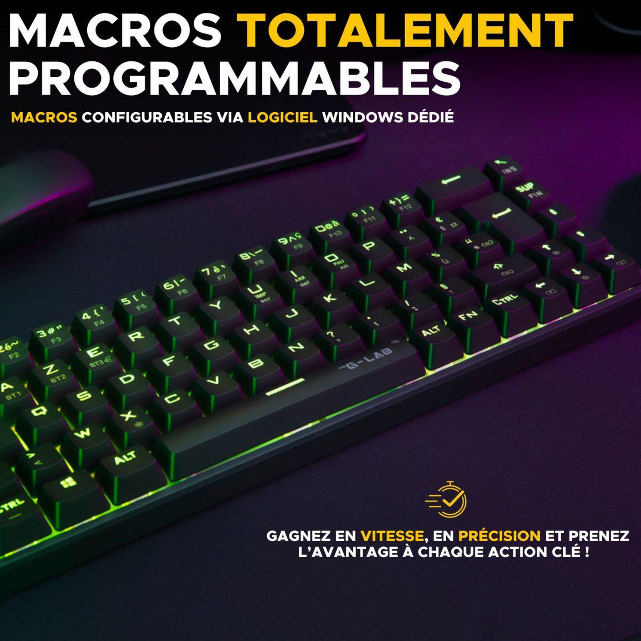 Voir la diapositive 5 : THE G-LAB Clavier gamer KEYZ titanium