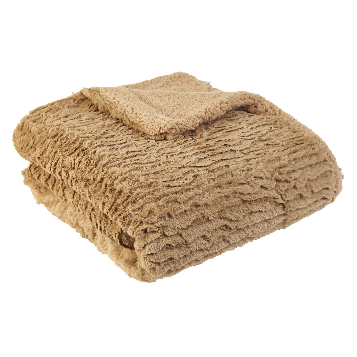 ACTUEL Plaid contraste embossé en polyester 240gsm PALMERAIE