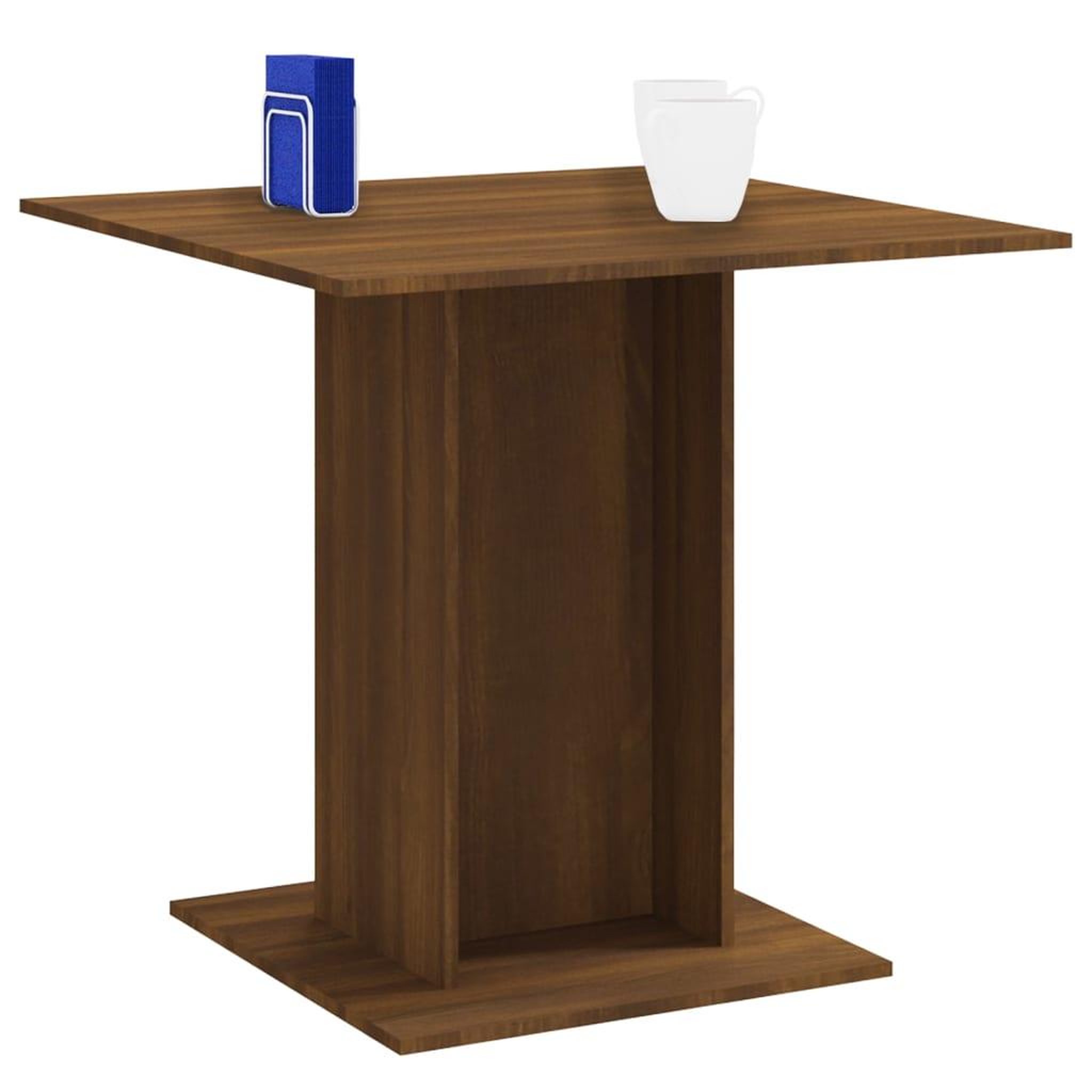 Voir la diapositive 3 : VIDAXL Table a dîner Chene marron 80x80x75 cm Bois d'ingenierie