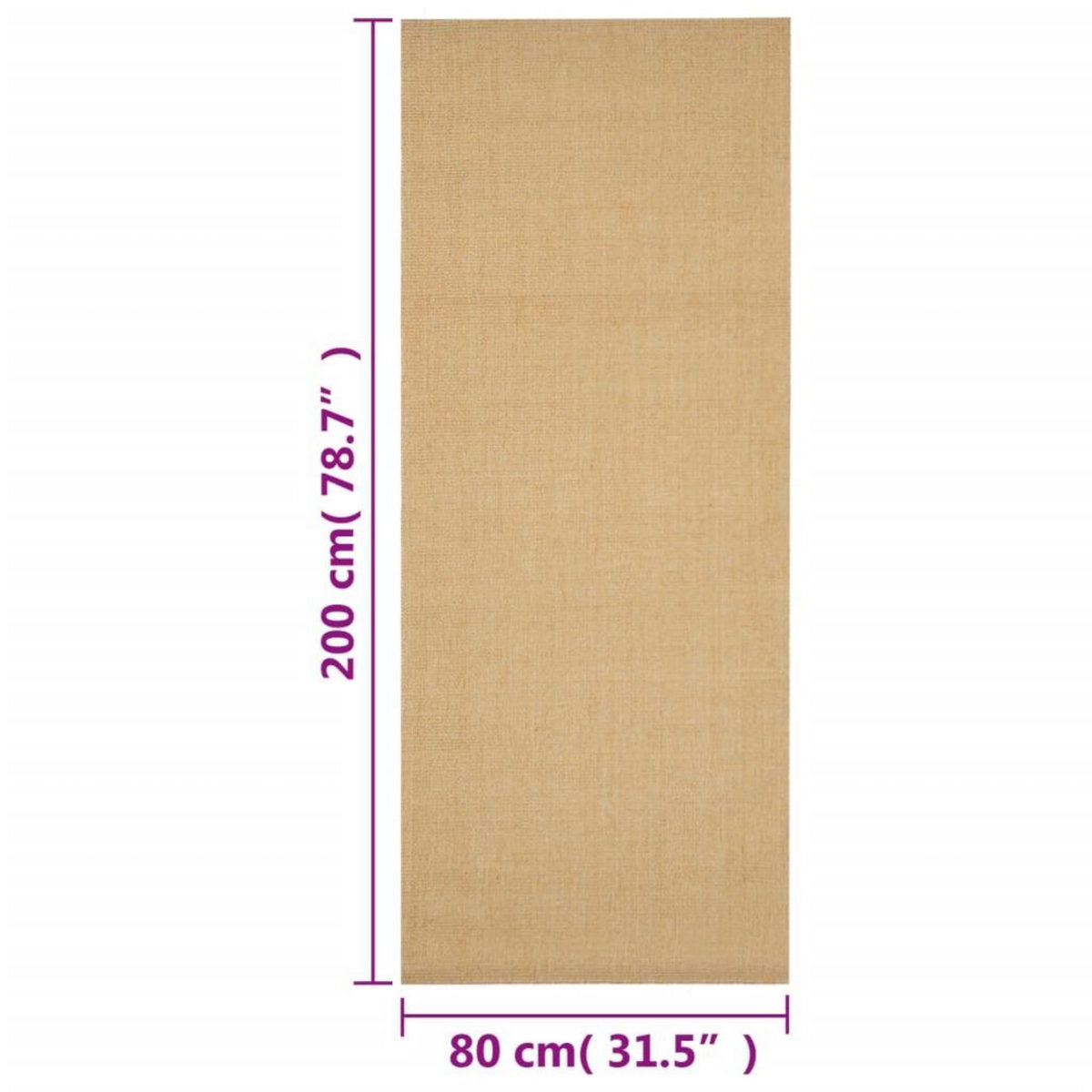 VIDAXL Tapis Sisal naturel 80x200 cm