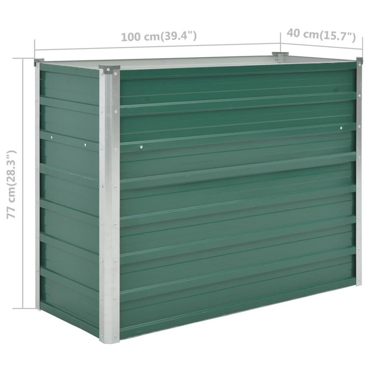 VIDAXL Lit sureleve de jardin Acier galvanise 100x40x77 cm Vert