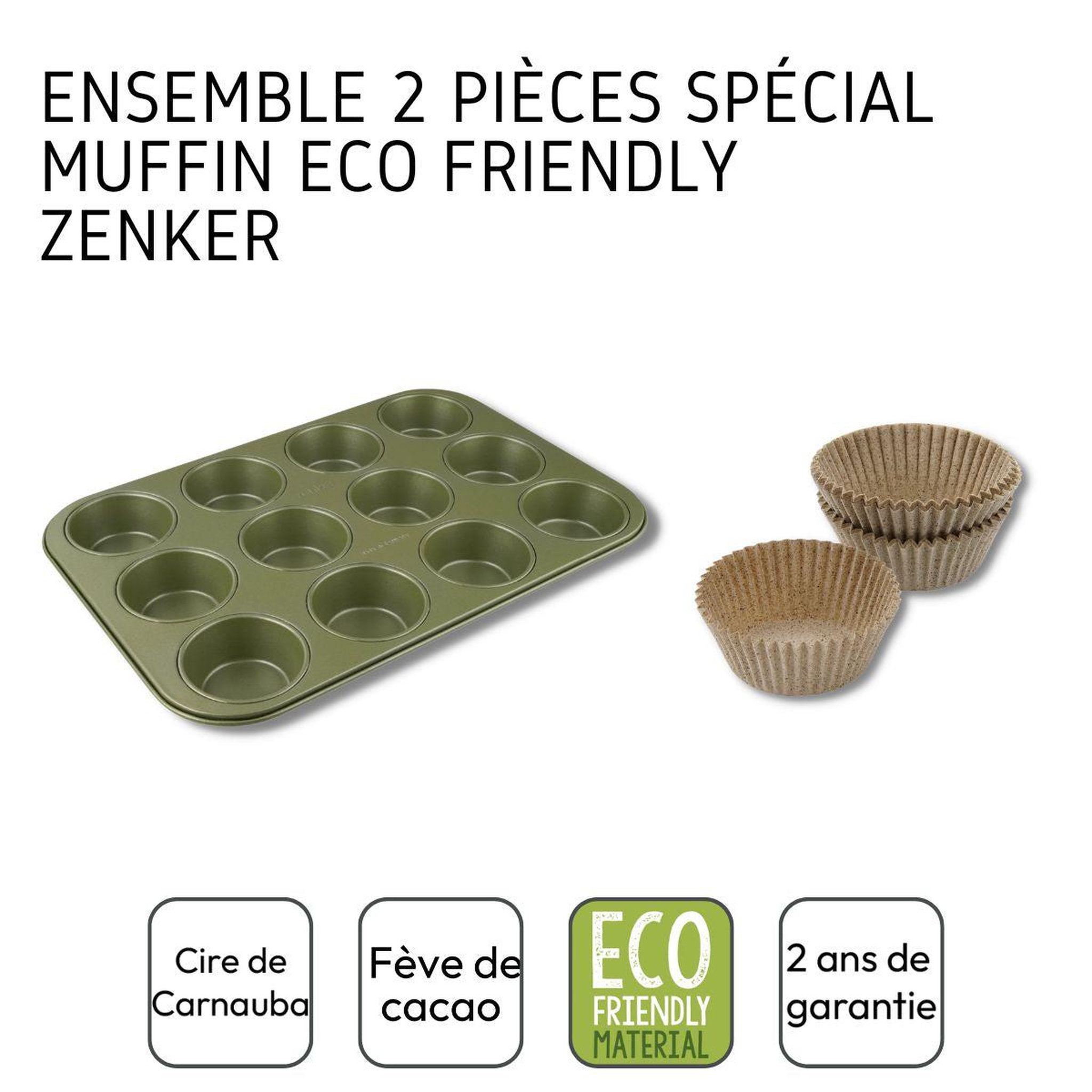Voir la diapositive 4 : ZENKER Ensemble 2 pièces spécial muffins zenker green vision