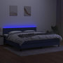 Voir la diapositive 4 : VIDAXL Sommier a lattes de lit et matelas et LED Bleu 200x200 cm Tissu