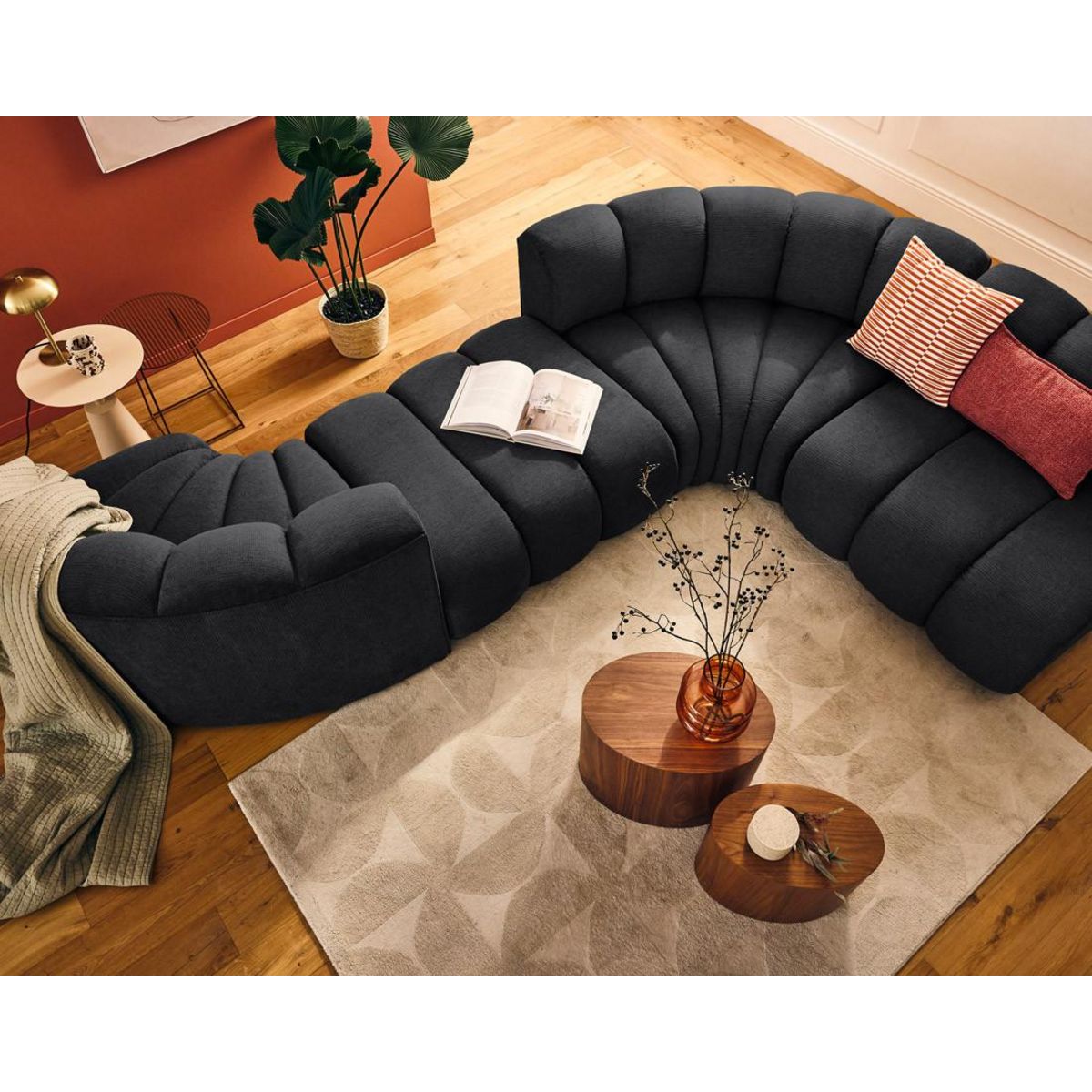 LISA DESIGN Debbie - module d'assise en tissu texturé