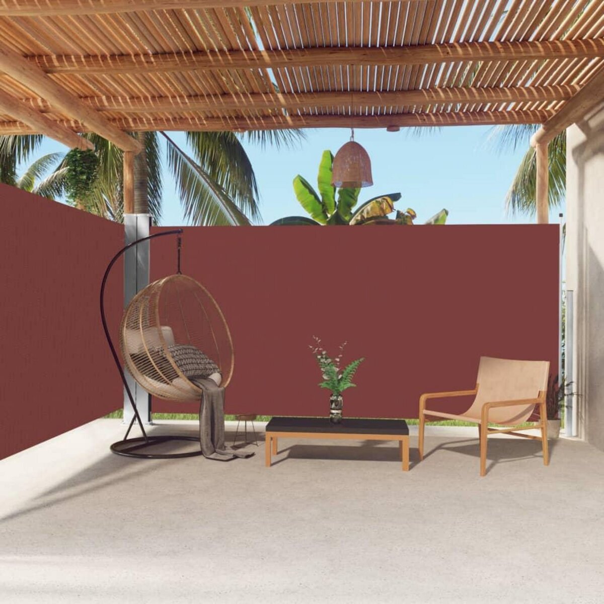 VIDAXL Auvent lateral retractable Marron 180x600 cm