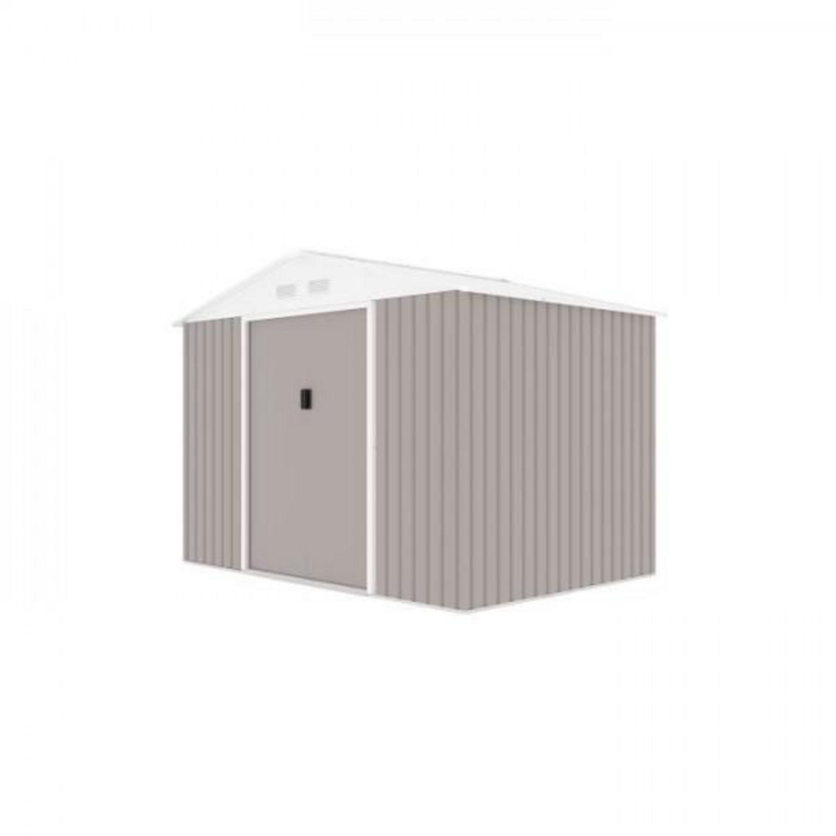 MARKET24 VENUS Abri de jardin en métal 	5,29 m² - 277 x 191 x 202 cm - Kit d'ancrage inclus, 2 portes coulissantes, 1 fenetre latérale