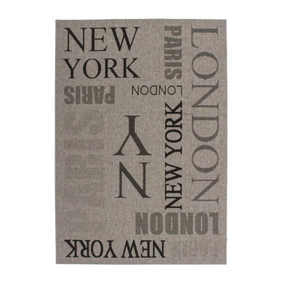 Paris Prix Tapis Imprimé Villes à Poils Courts  Taby  Argent