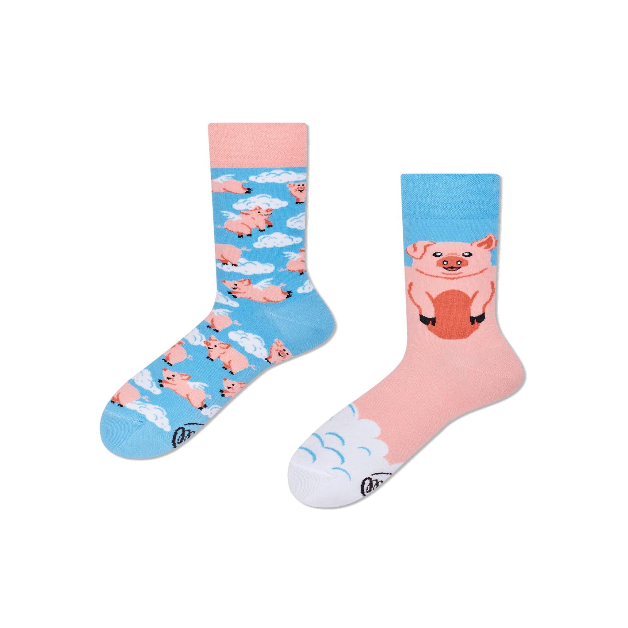 MANY MORNINGS Chaussettes cochons dans les nuages