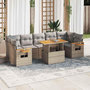 Voir la diapositive 1 : VIDAXL Salon de jardin avec coussins 8 pcs beige resine tressee acacia