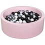  Piscine à balles Aire de jeu + 300 balles rose noir, blanc, argent