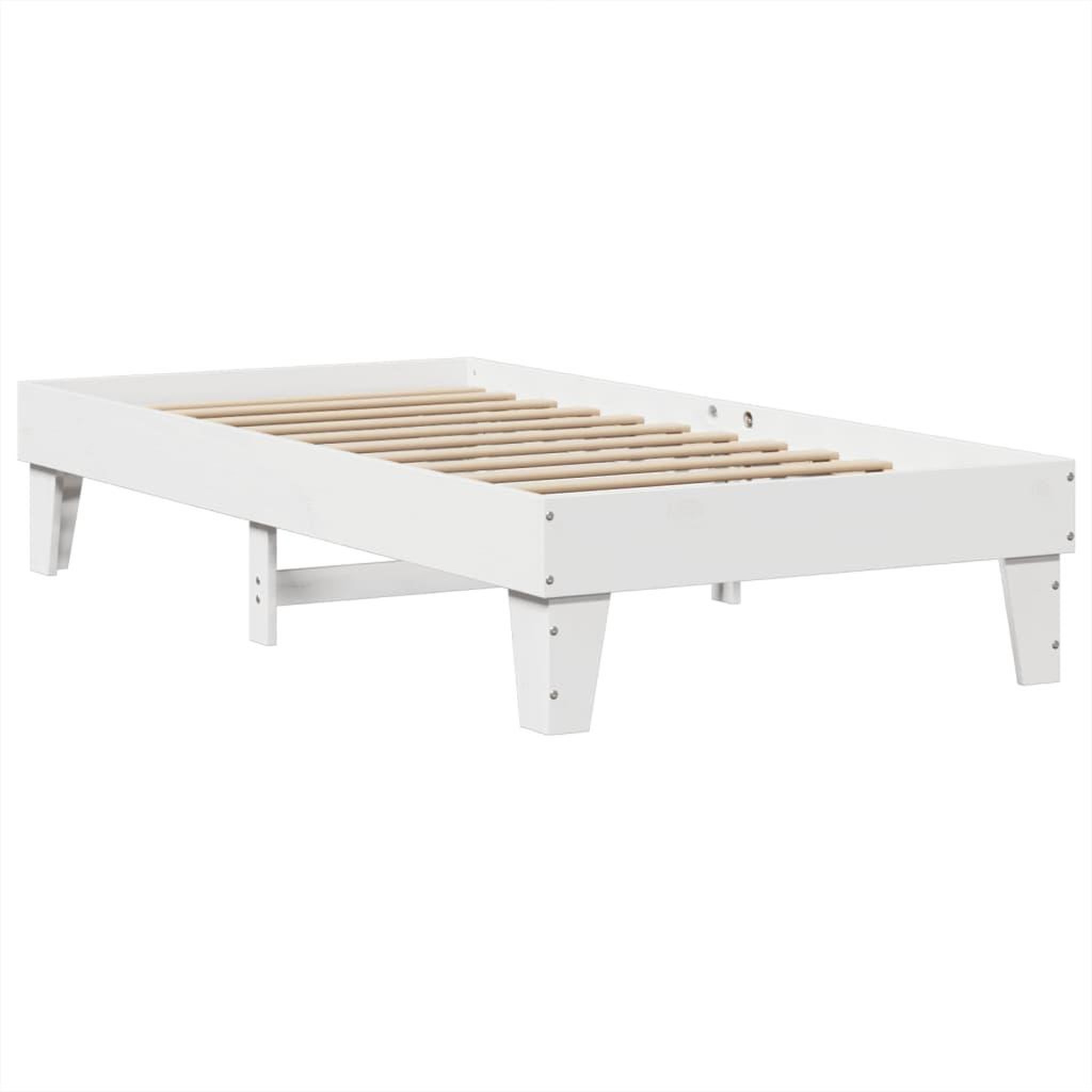 Voir la diapositive 3 : VIDAXL Cadre de lit sans matelas blanc 100x200 cm bois de pin massif