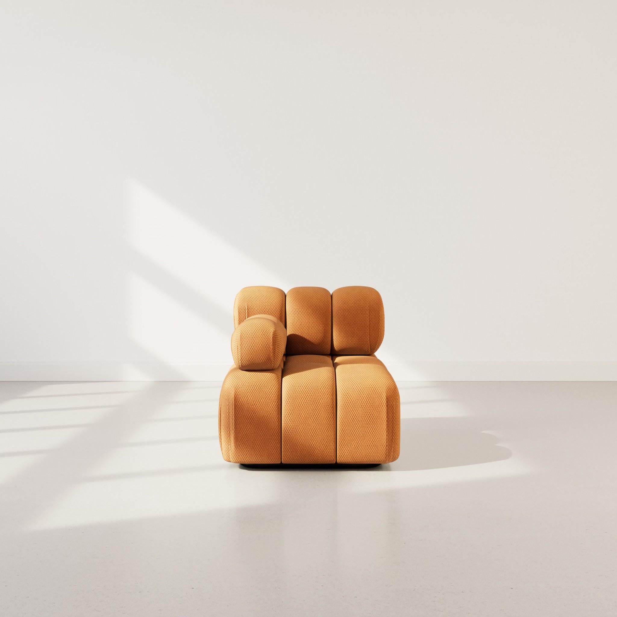 Voir la diapositive 2 : LISA DESIGN Ruby - module d'assise gauche en velours texturé