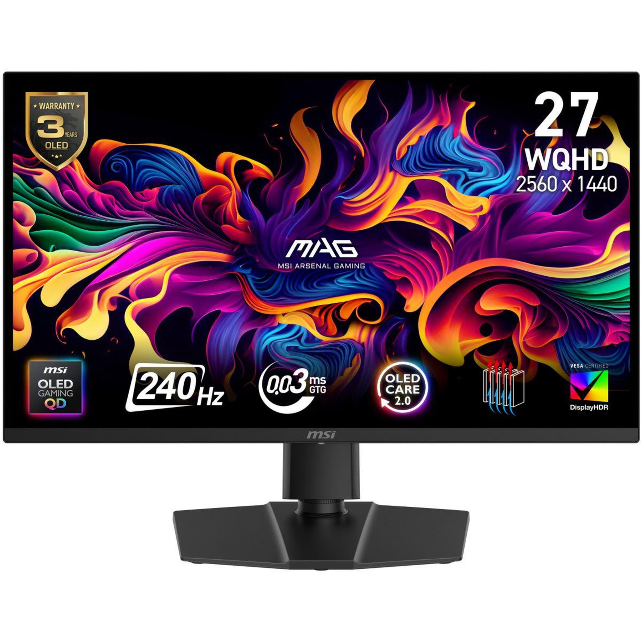 Voir la diapositive 1 : MSI Ecran PC Gamer MAG 271QP QD-OLED X24 27''