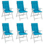 Voir la diapositive 4 : VIDAXL Coussins de chaise de jardin a dossier haut lot de 6 bleu tissu