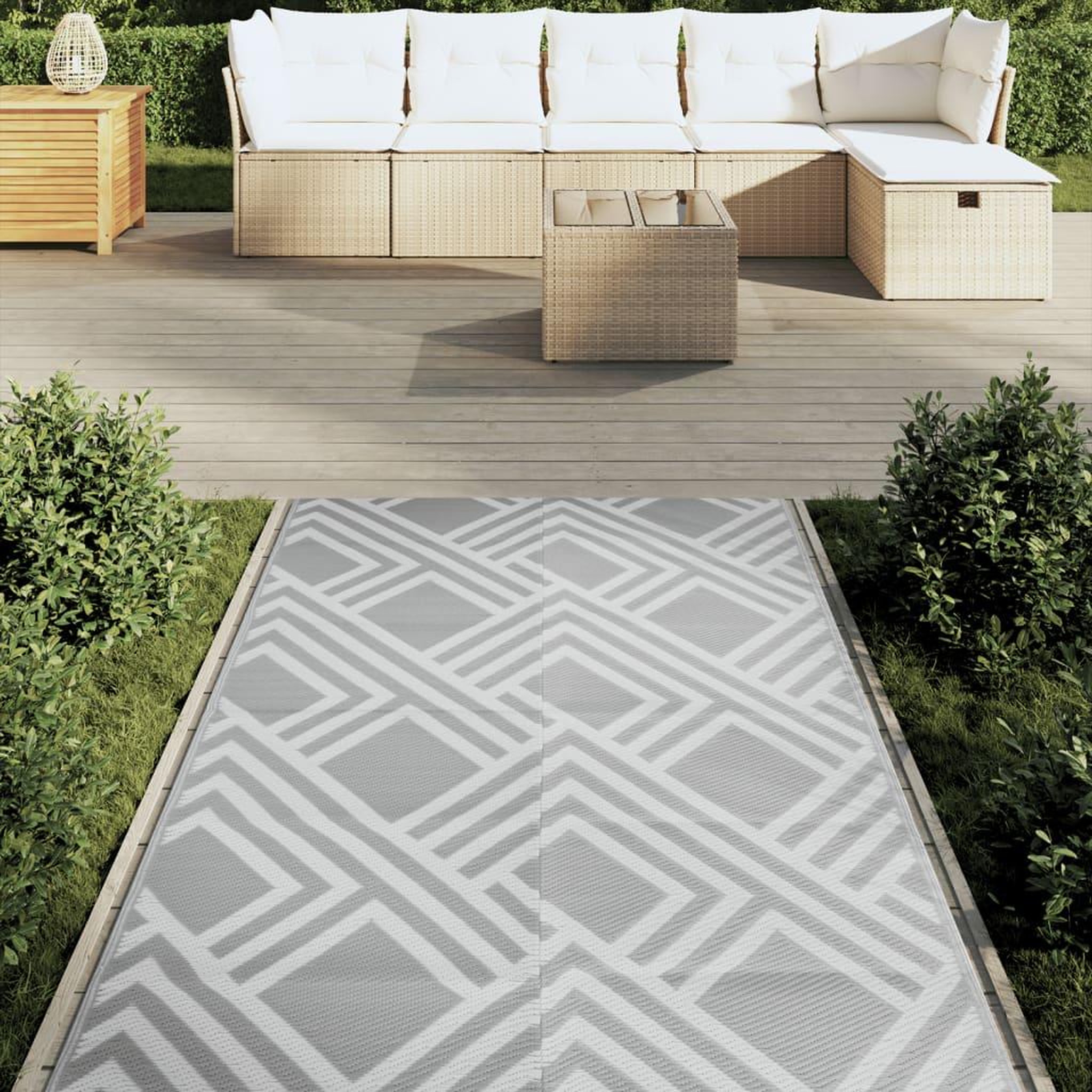 Voir la diapositive 3 : VIDAXL Tapis d'exterieur ARAKIL Gris 120x180 cm PP