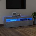 VIDAXL Meuble TV avec lumieres LED gris beton 120x35x40 cm