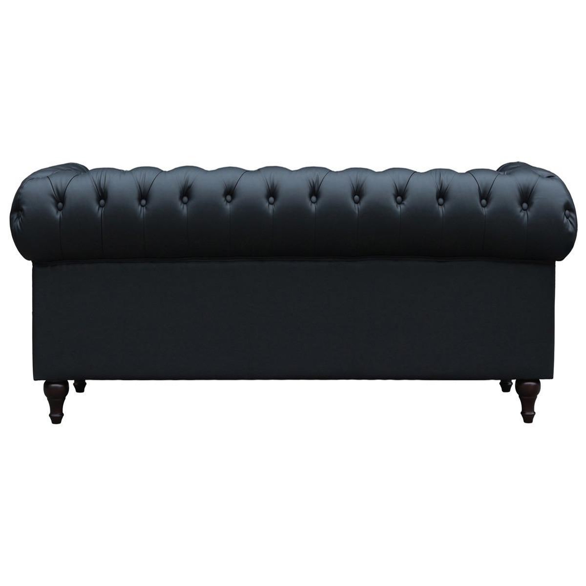 Voir la diapositive 3 : Habitat et Jardin Canapé fixe chesterfield  aliza  - 208 x 82 x 70 cm - 3 places - noir