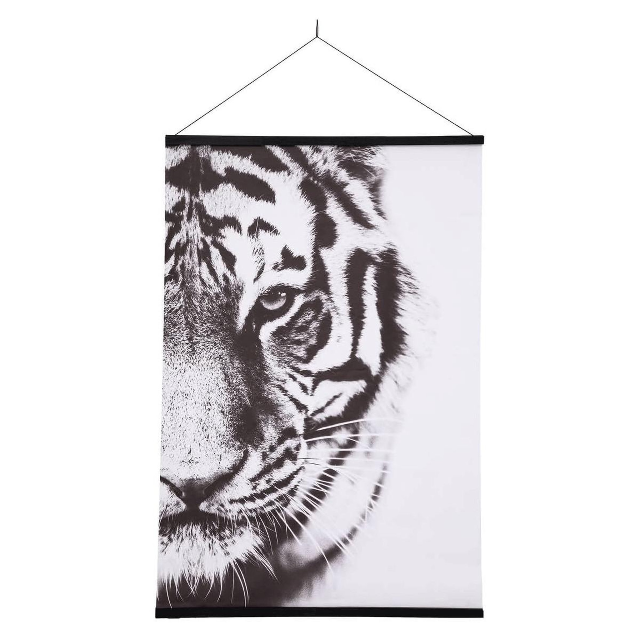 ATMOSPHERA Toile suspendue imprimée  tigre  73x100cm noir