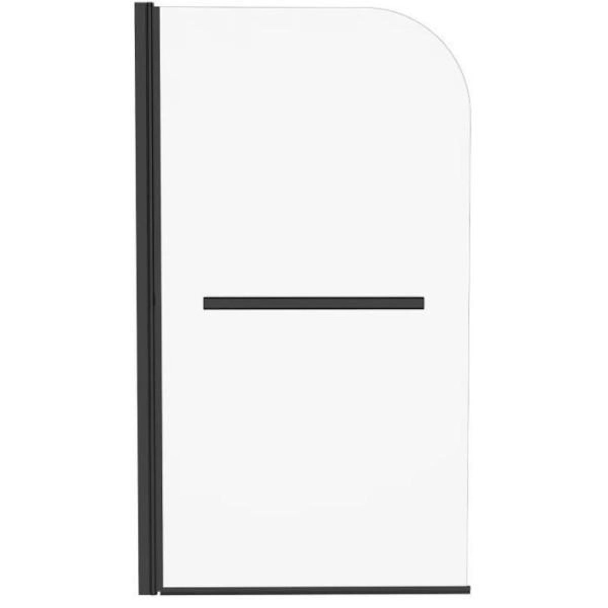 MARKET24 Pare baignoire 1 volet + porte serviettes - HOME GENERATION - Mila noir - 80 x 140 cm