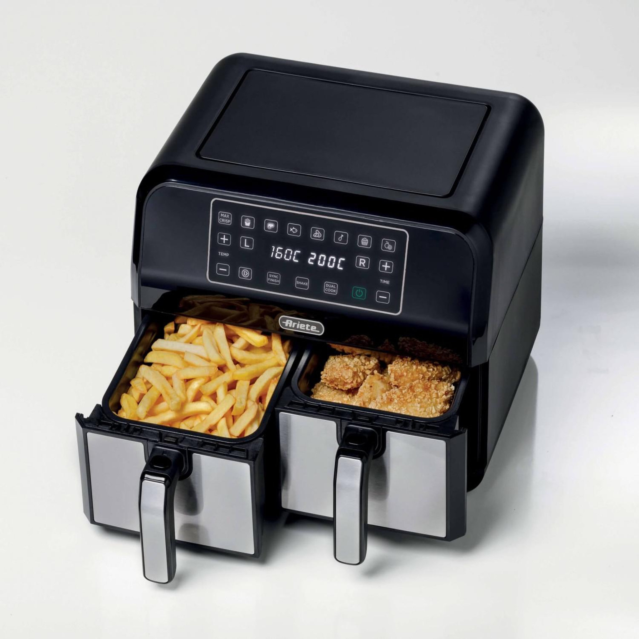 Voir la diapositive 3 : ARIETE Friteuse à air à double panier Ariete 4624 8 L 1700 W Noir, Argent