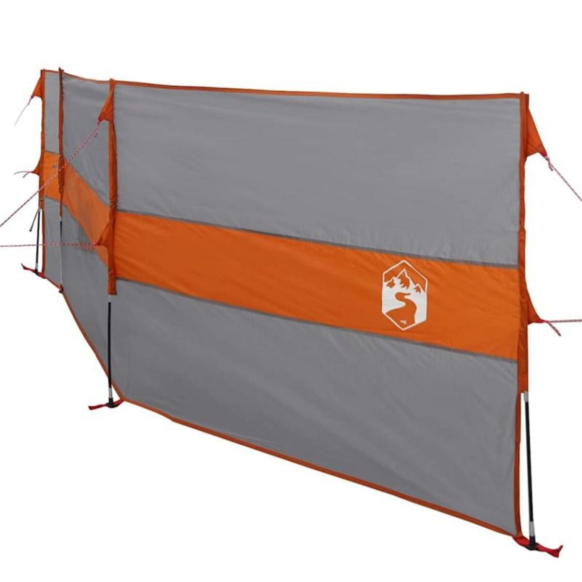 VIDAXL Brise vent de camping gris et orange 490x123 cm imperméable