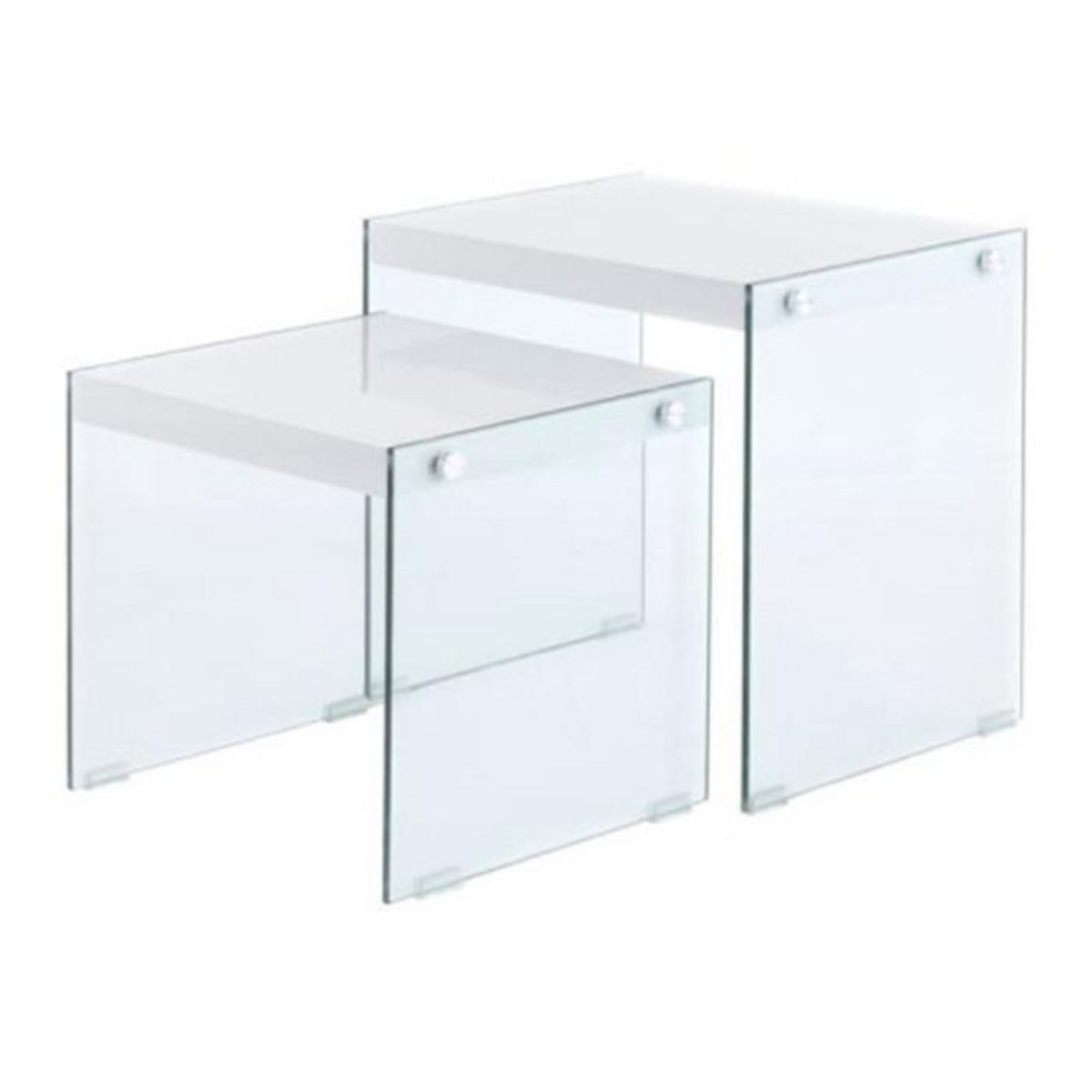Paris Prix Lot de 2 Tables d'Appoint  Elementary  46cm Blanc