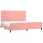 VIDAXL Cadre de lit avec tete de lit Rose 200x200 cm Velours