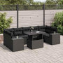 Voir la diapositive 1 : VIDAXL Salon de jardin 8 pcs avec coussins noir resine tressee