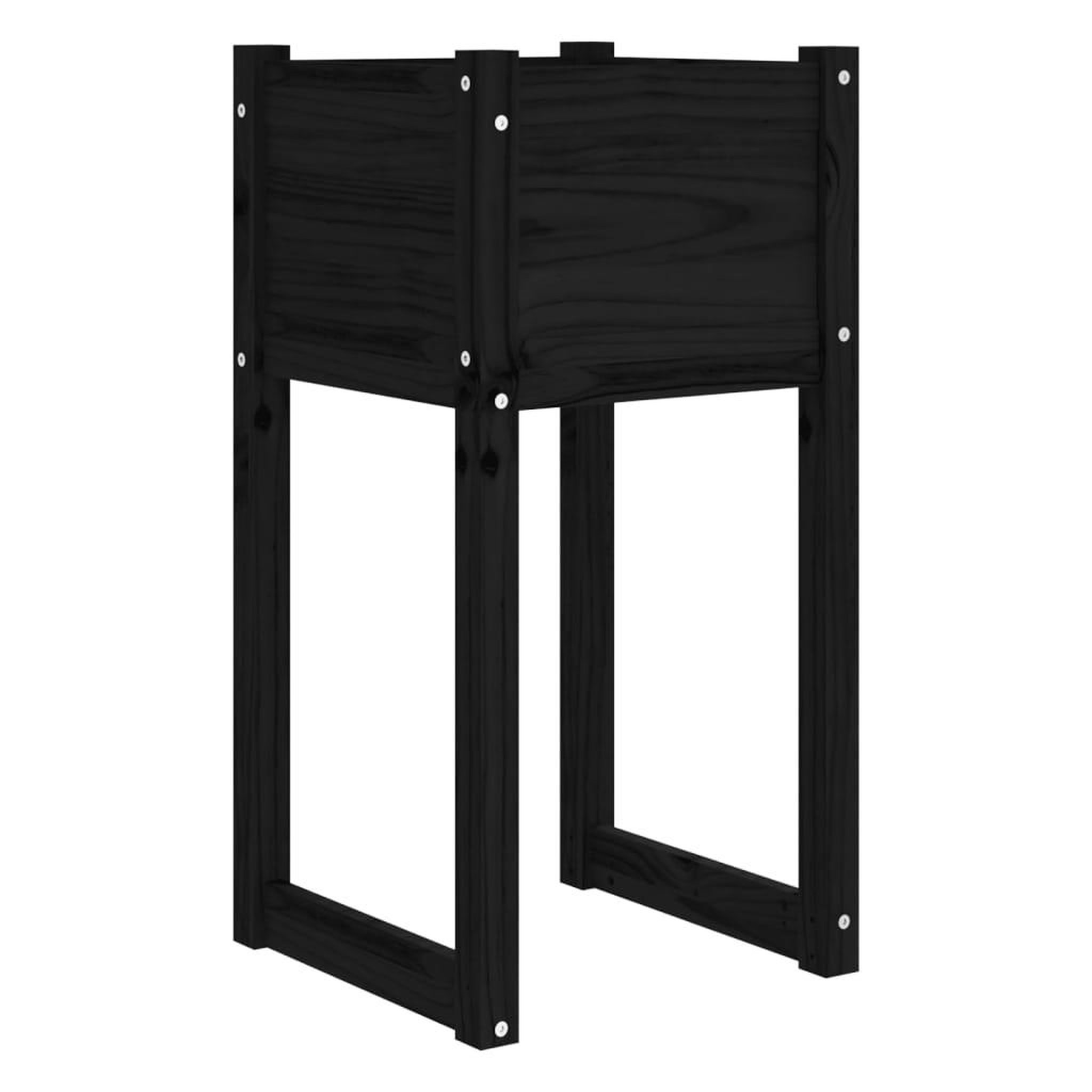 Voir la diapositive 3 : VIDAXL Jardinieres 2 pcs Noir 40x40x81 cm Bois massif de pin
