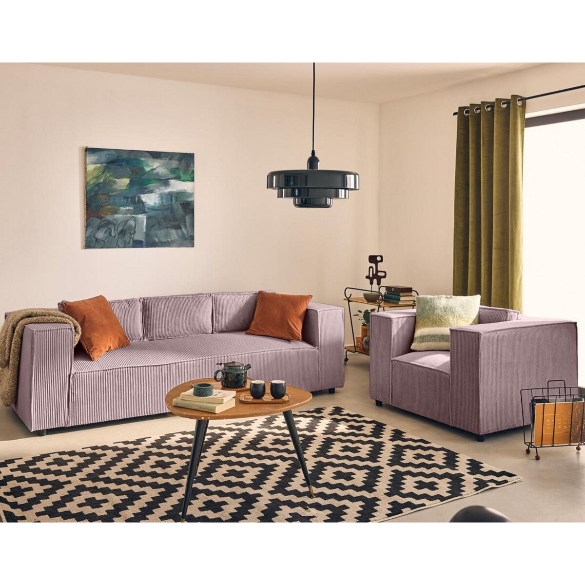 LISA DESIGN Stella - fauteuil en velours côtelé