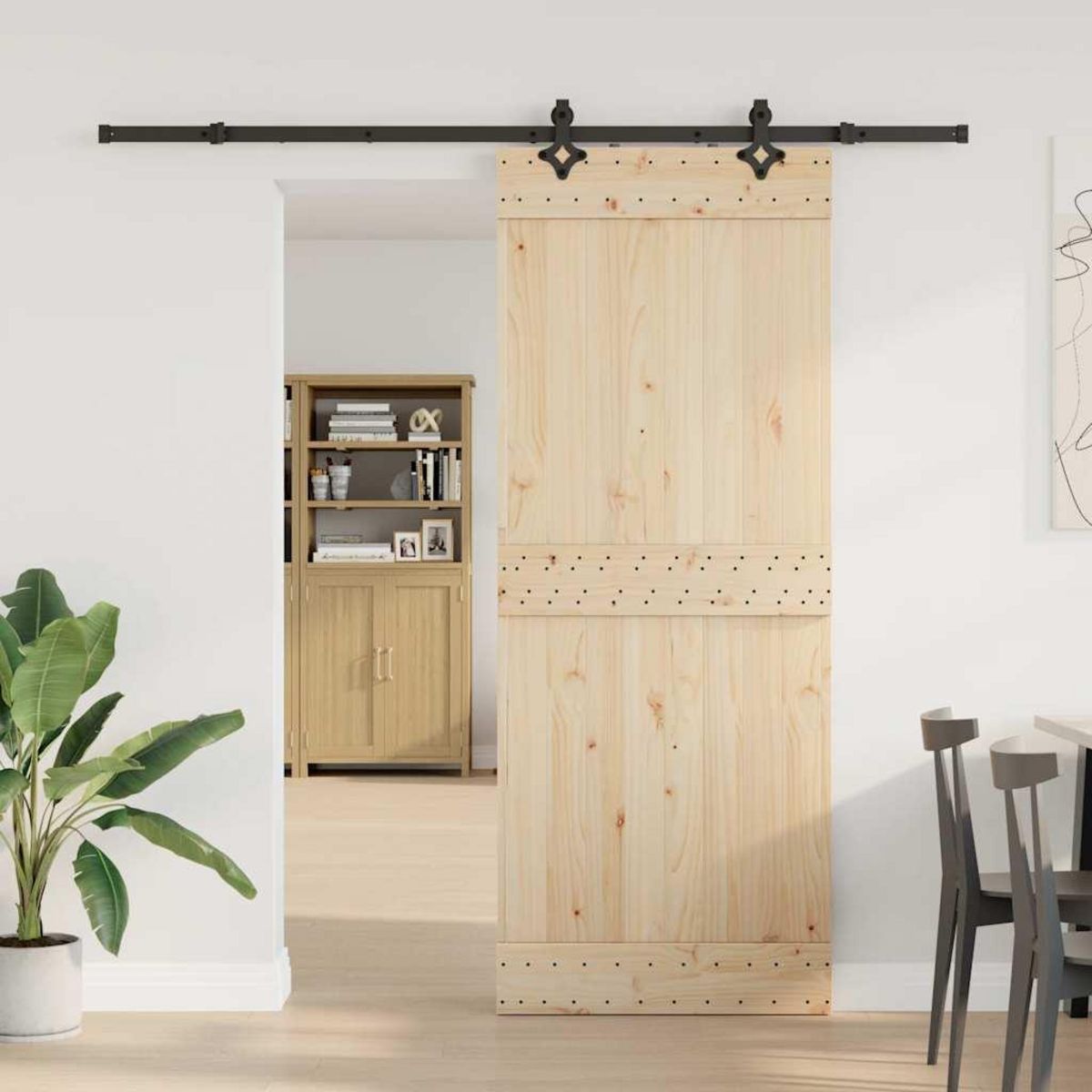 VIDAXL Kit de quincaillerie de porte coulissante 213,5 cm acier noir