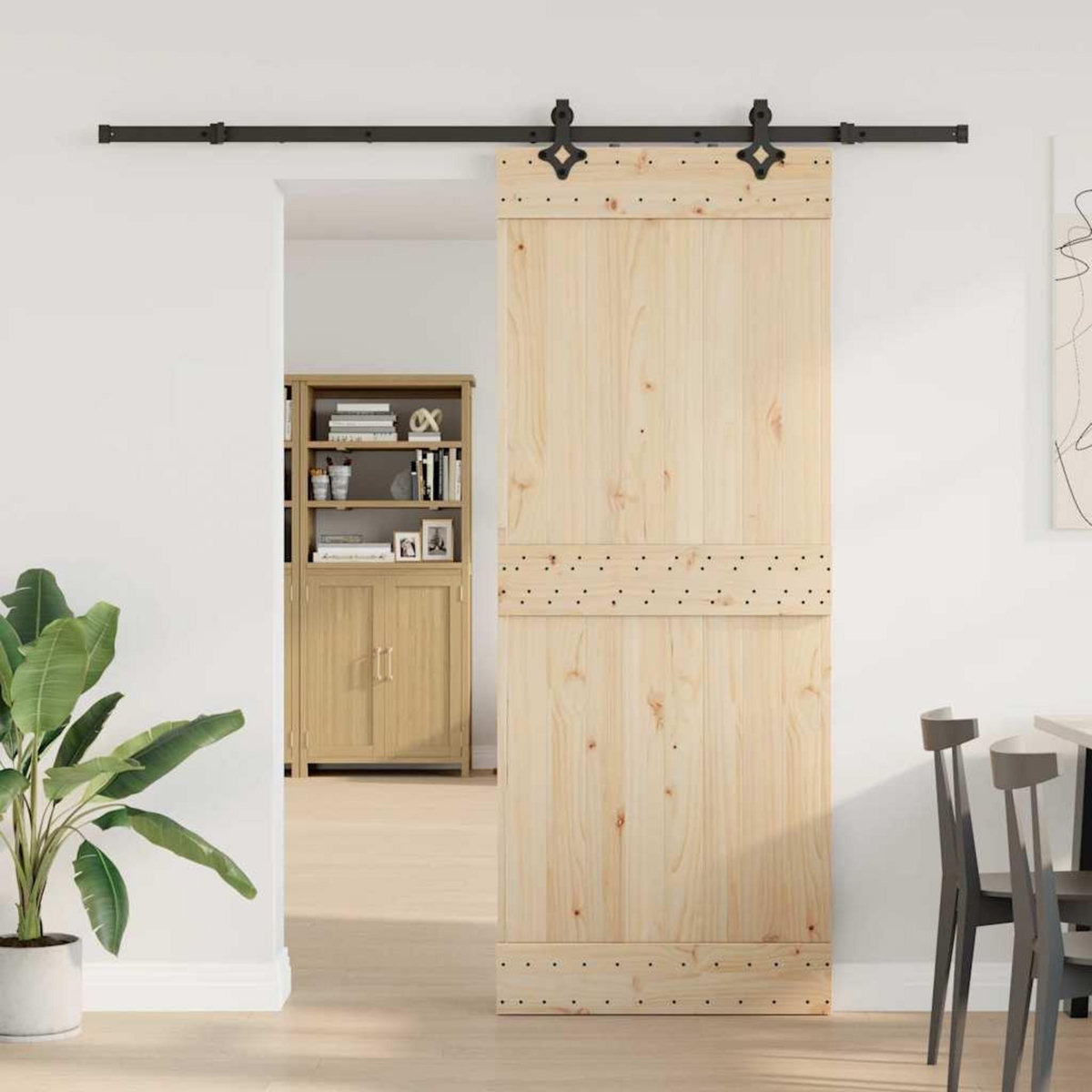 VIDAXL Kit de quincaillerie de porte coulissante 213,5 cm acier noir