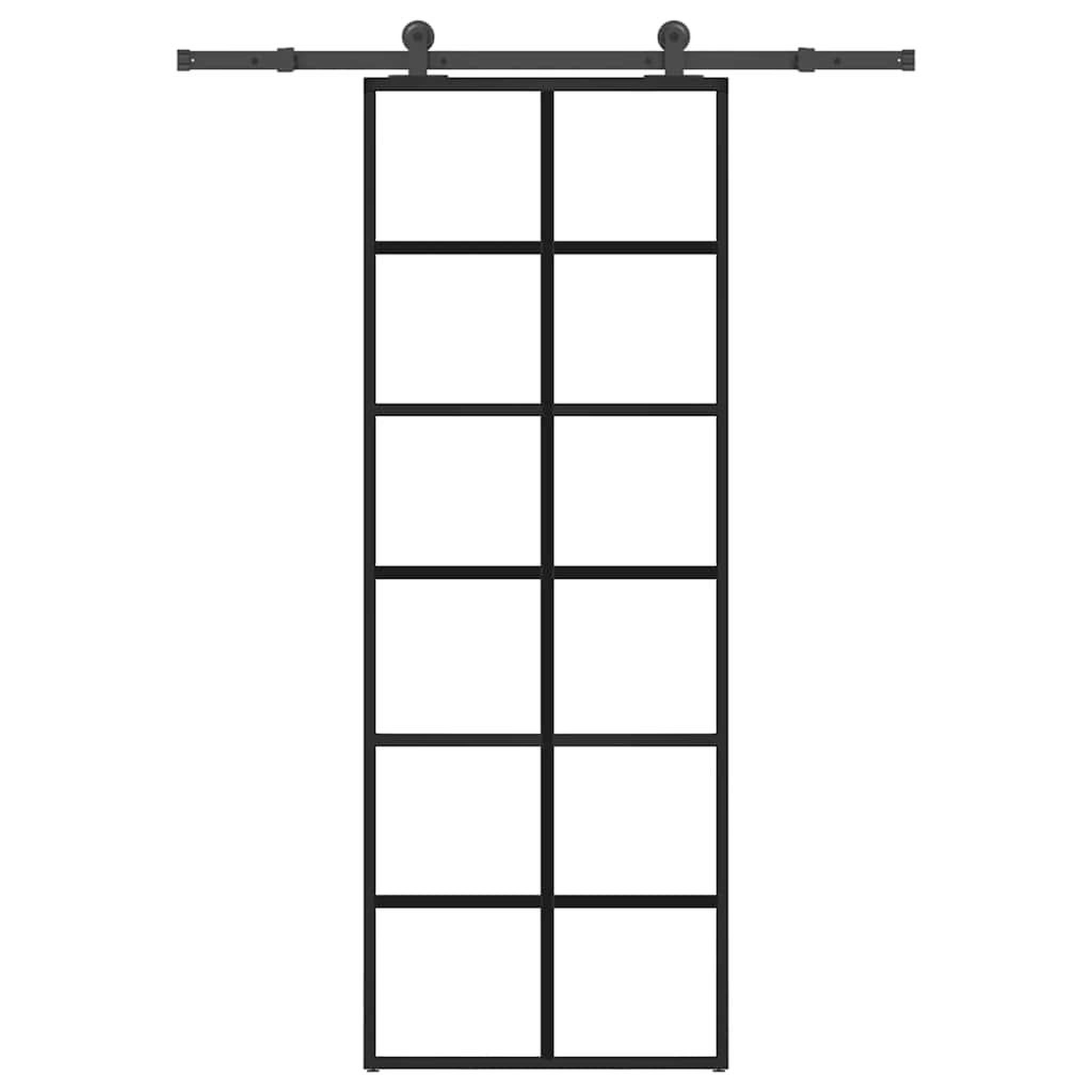 VIDAXL Porte coulissante avec kit de quincaillerie 76x205 cm Verre ESG