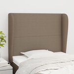 VIDAXL Tete de lit avec oreilles Taupe 103x23x118/128 cm Tissu