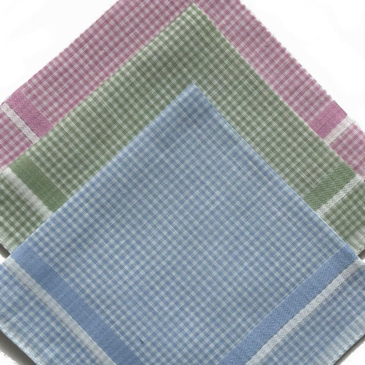 VANDERSICKEL Lot de 12 mouchoirs femme grands carreaux 29x29 cm 100% coton