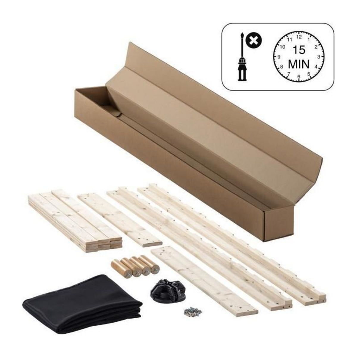 DEKO DREAM Sommier tapissier - 160x200 cm - Bleu turquoise - Kit - DEKO DREAM Eazyx