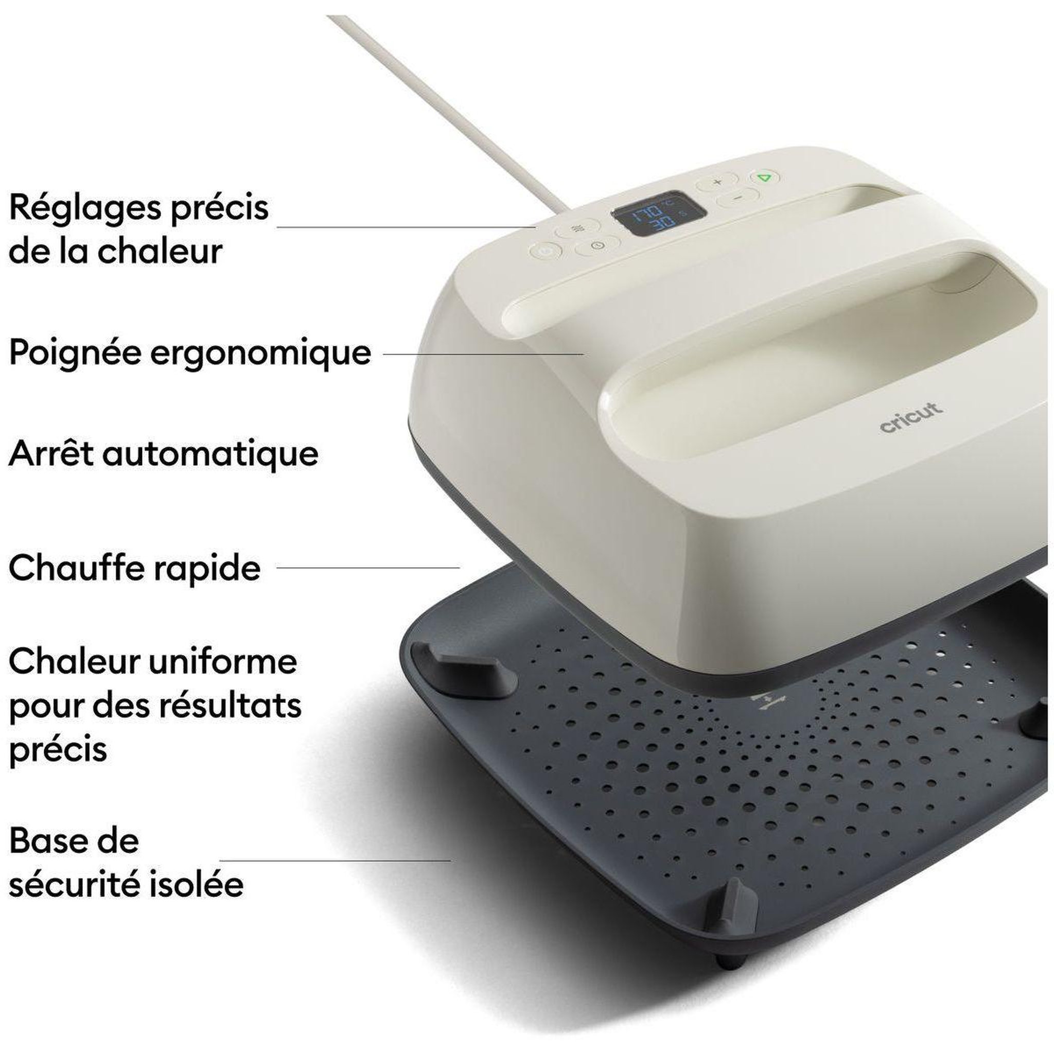 Voir la diapositive 2 : CRICUT Presse à chaud easypress 9x9 taupe