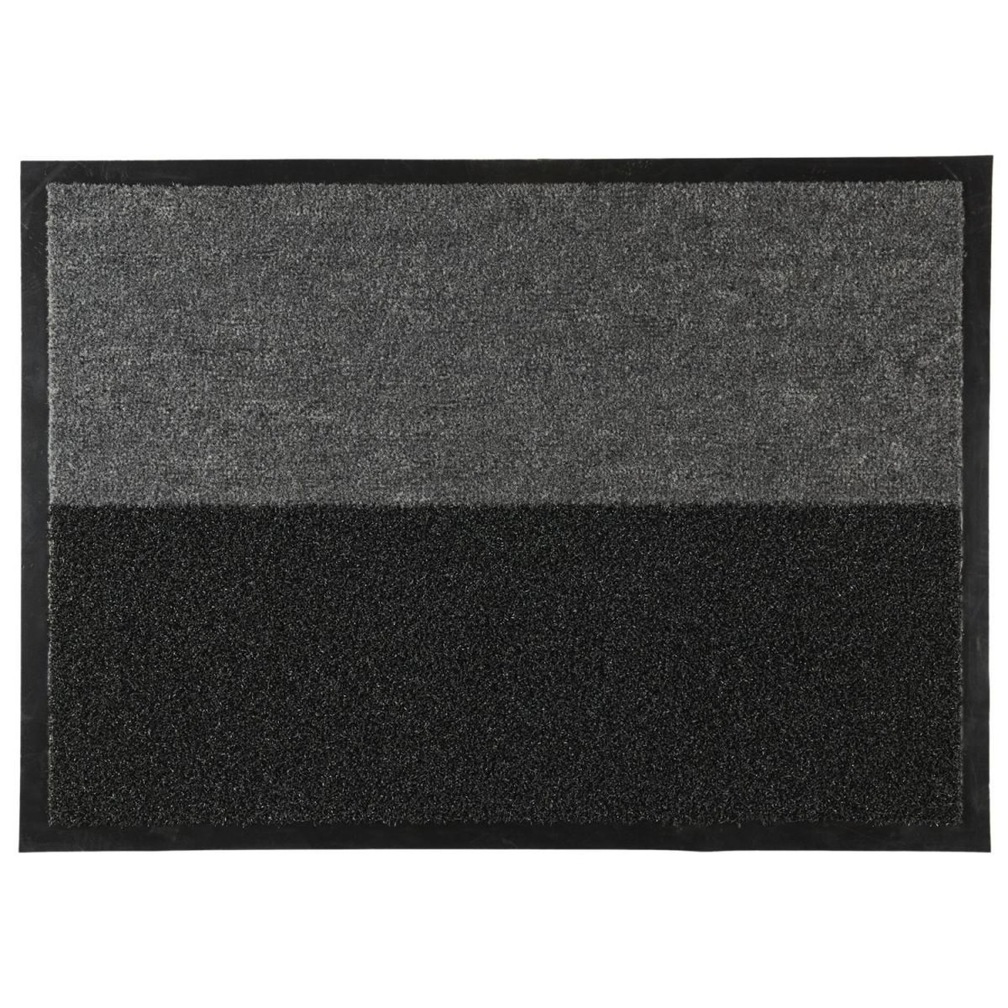 The Home Deco Factory Paillasson Brossant  2 en 1  50x70cm Noir & Gris