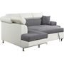 Voir la diapositive 3 : Habitat et Jardin Canapé d'angle convertible  Sophia luxe  - 265 x 190.5 x 80/91 cm - Blanc / Gris - 5 places - Angle gauche