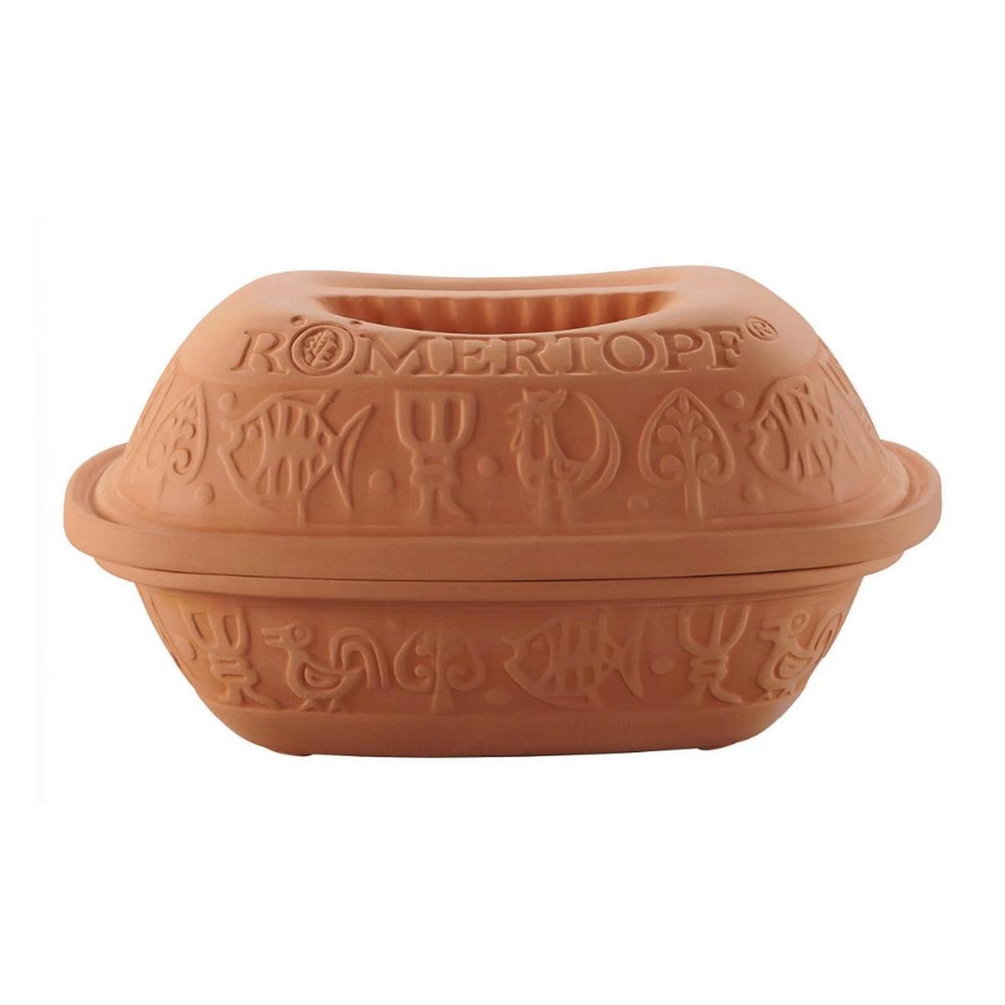 Voir la diapositive 2 : romertopf Cocotte four rectangulaire en argile naturelle 1.5l terracotta - 9110282