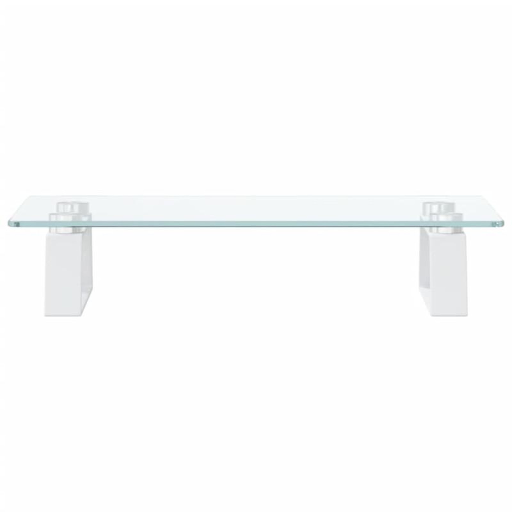 Voir la diapositive 4 : VIDAXL Support de moniteur blanc 40x20x8 cm verre trempé et métal