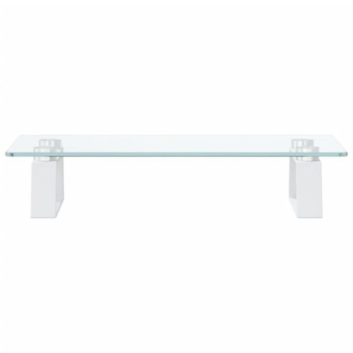 VIDAXL Support de moniteur blanc 40x20x8 cm verre trempé et métal