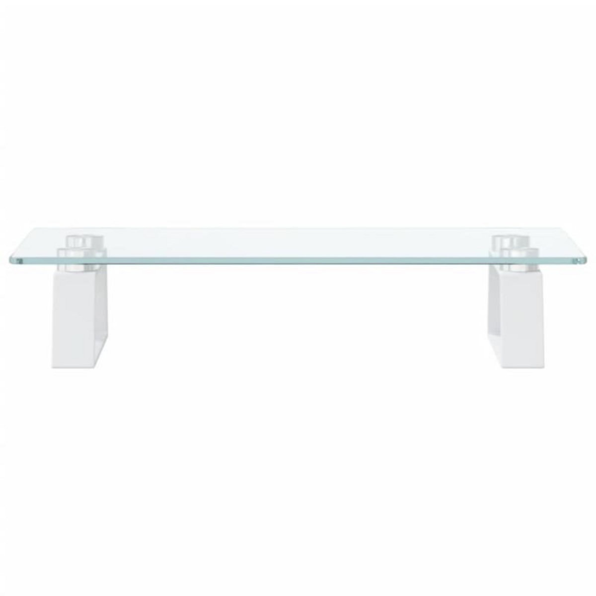 VIDAXL Support de moniteur blanc 40x20x8 cm verre trempé et métal