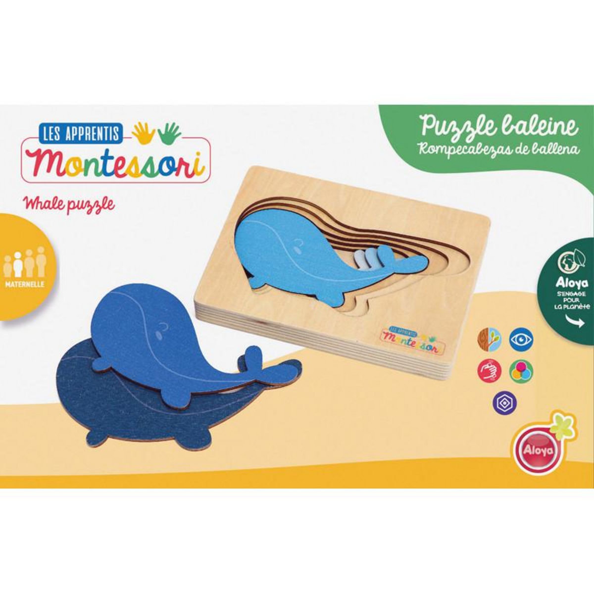 ALOYA PUZZLE BALEINE 5 NIVEAUX BOIS ALOYA 0124 C