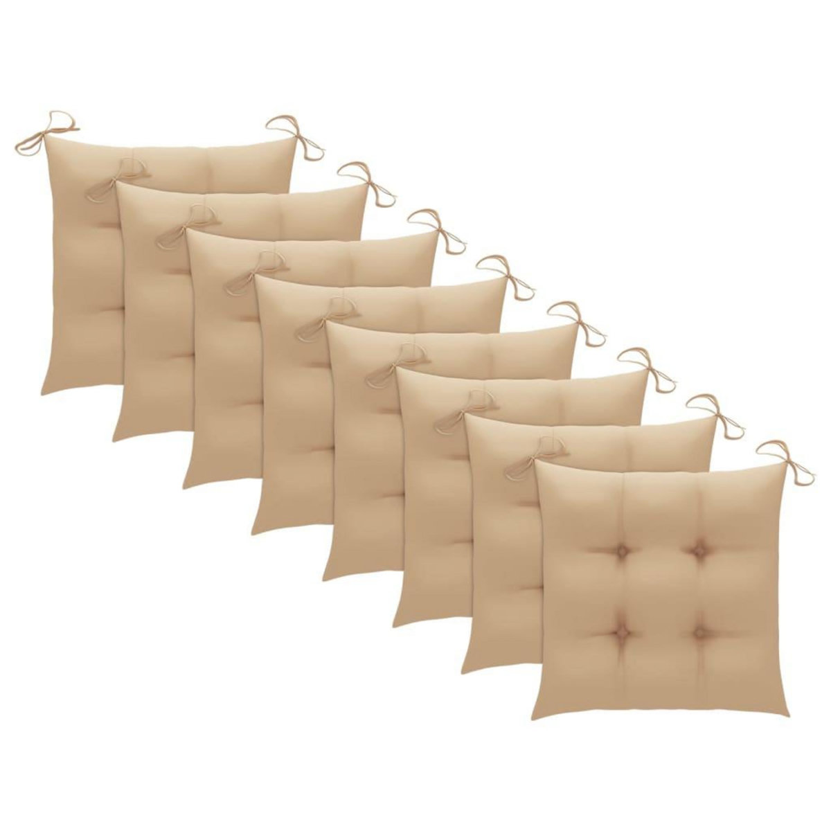 VIDAXL Chaises a manger d'exterieur lot de 8 et coussins Acacia massif