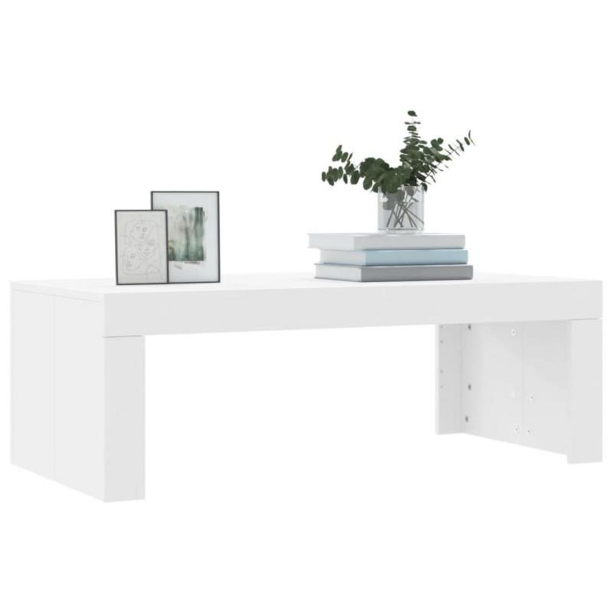 VIDAXL Table basse blanc 102x50x36 cm bois d ingénierie